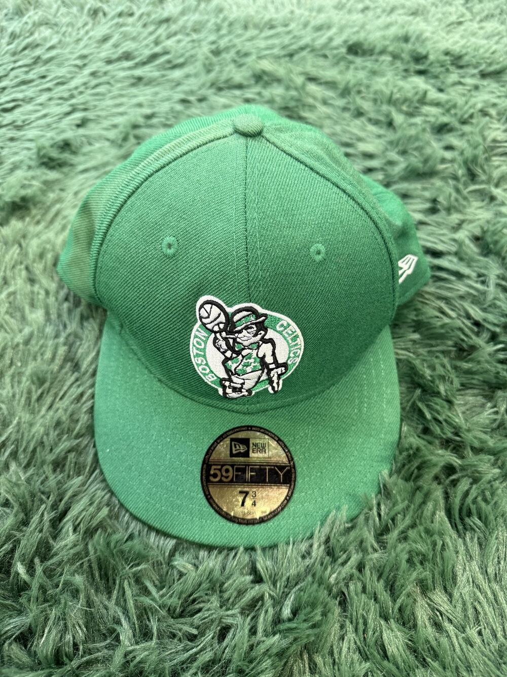 New Era 59FIFTY Boston Celtics Green Fitted Hat Cap Size 7 3/4 NBA Officially